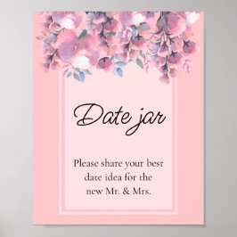 Fall Floral Dusty Rose Date Jar Brautparty Poster