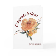 Fall Floral Ehe Glückwunschkarte