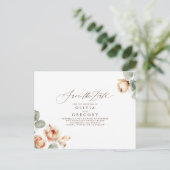 Fall Floral Elegant Save the Date Ankündigungspostkarte (Stehend Vorderseite)