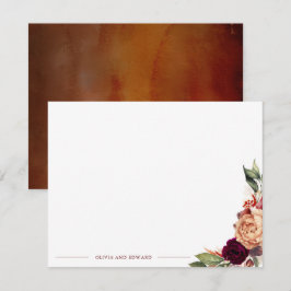 Fall Floral Elegant Vollname oder Paare Namen Mitteilungskarte