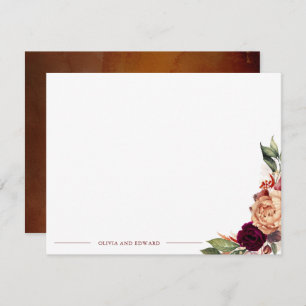 Fall Floral Elegant Vollname oder Paare Namen Mitteilungskarte