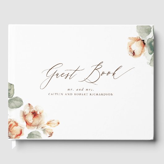 Fall Floral Elegant Wedding Gästebuch (Vorderseite)