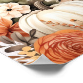 Fall Floral Elegantes Brautparty Poster (Ecke)