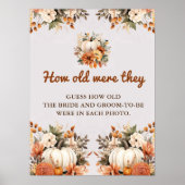 Fall Floral Elegantes Brautparty Poster (Vorne)