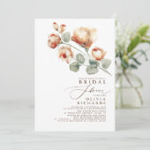 Fall Floral Elegantes Minimales Brautparty Einladung (Stehend Vorderseite)