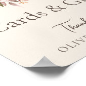Fall Floral Elfenbein Hochzeitskarten & Geschenkze Poster (Ecke)