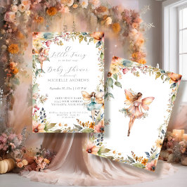 Fall Floral Enchanted Fairy Daisy Girl Baby Shower Einladung
