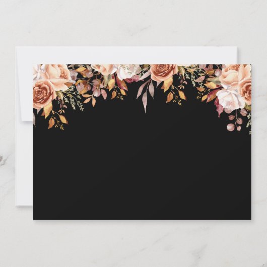 Fall Floral Erntedank Dinner Einladung (Rückseite)