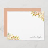 Fall Floral Eukalyptus Boho Individuelle Name Stat Mitteilungskarte (Vorne/Hinten)