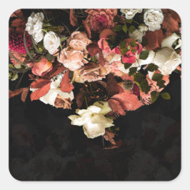 "Fall Floral Fantasy" Quadratischer Aufkleber