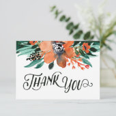 Fall Floral Flat Vielen Dank Dankeskarte (Stehend Vorderseite)