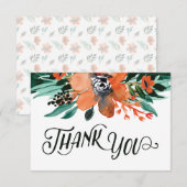 Fall Floral Flat Vielen Dank Dankeskarte (Vorne/Hinten)