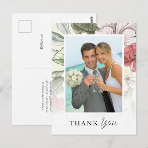 Fall Floral Foto Hochzeit Vielen Dank Postkarte