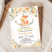 Fall Floral Fox Babydusche Einladung