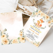 Fall Floral Fox Babydusche Einladung