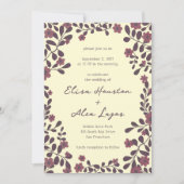 Fall Floral Frame Sweet Boho Lässige FOTO Hochzeit Einladung (Vorderseite)