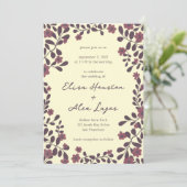 Fall Floral Frame Sweet Boho Lässige FOTO Hochzeit Einladung (Stehend Vorderseite)