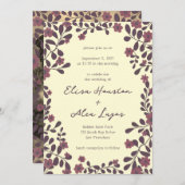 Fall Floral Frame Sweet Boho Lässige FOTO Hochzeit Einladung (Vorne/Hinten)