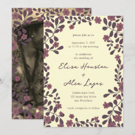 Fall Floral Frame Sweet Boho Lässige FOTO Hochzeit Einladung