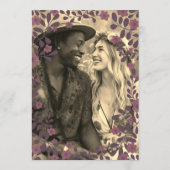 Fall Floral Frame Sweet Boho Lässige FOTO Hochzeit Menükarte (Rückseite)