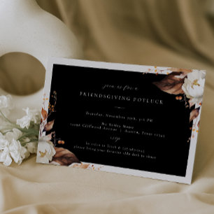 Fall Floral Friendsgiving Dinner Party Einladung