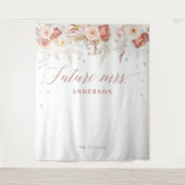 Fall Floral Future Mrs Bridal Shower Backdrop Wandteppich (Vorderseite)