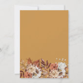 Fall Floral Gold Brautparty Einladung (Rückseite)
