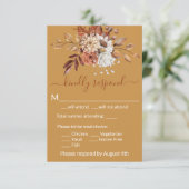 Fall Floral Gold Umschließung RSVP Karte (Stehend Vorderseite)