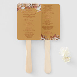 Fall Floral Gold Wedding Hand Fan Fächer