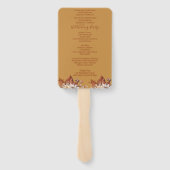Fall Floral Gold Wedding Hand Fan Fächer (Rückseite)
