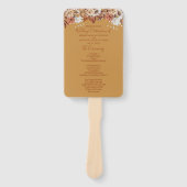 Fall Floral Gold Wedding Hand Fan Fächer (Vorderseite)