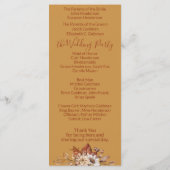 Fall Floral Gold Wedding Program Programm (Rückseite)