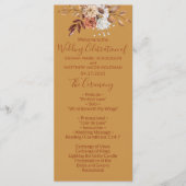 Fall Floral Gold Wedding Program Programm (Vorderseite)