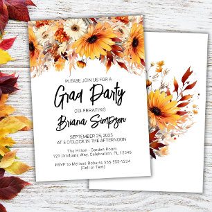 Fall Floral Graduation Party Einladung