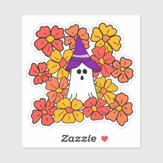 Fall Floral Halloween Ghost Aufkleber (Blatt)