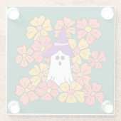 Fall Floral Halloween Ghost Glasuntersetzer (Rückseite)