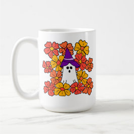 Fall Floral Halloween Ghost Kaffeetasse