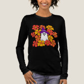 Fall Floral Halloween Ghost Tri-Blend Shirt (Vorderseite)