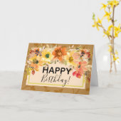 Fall Floral Happy Birthday Greeting Card Karte (Gelbe Blume)