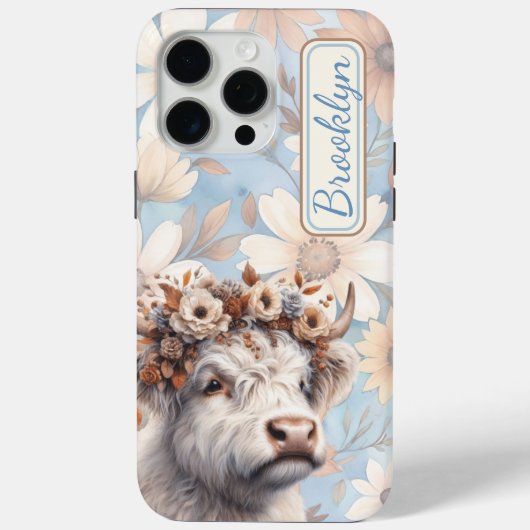 Fall Floral Highland Cow Case-Mate iPhone Hülle (Rückseite)
