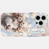 Fall Floral Highland Cow Case-Mate iPhone Hülle (Rückseite (Horizontal))