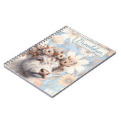 Fall Floral Highland Cow Notizblock (Linke Seite)