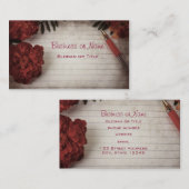 Fall Floral Hintergrund mit Pen und Linedpapier Visitenkarte (Vorne/Hinten)