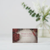 Fall Floral Hintergrund mit Pen und Linedpapier Visitenkarte (Stehend Vorderseite)