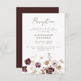 Fall Floral Hochzeit Empfang Begleitkarte