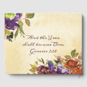 Fall Floral Lila Burnt Orange Gelbe Hochzeit Gästebuch (Rückseite)