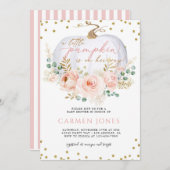 Fall Floral Little Pumpkin Baby Dusche Einladung (Vorne/Hinten)