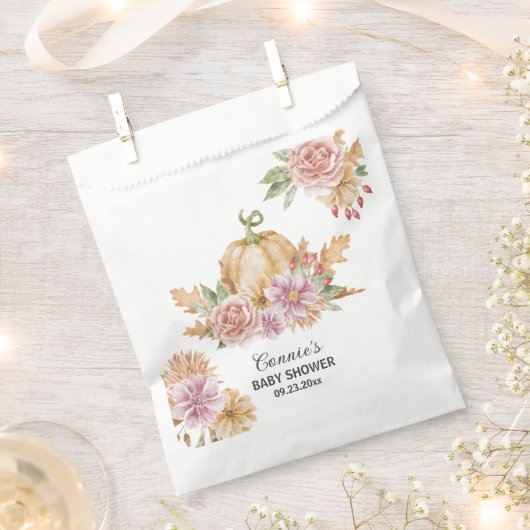 Fall Floral Little Pumpkin Baby Dusche Geschenktütchen (Ausgeschnitten)