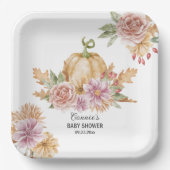 Fall Floral Little Pumpkin Baby Dusche Pappteller (Vorderseite)