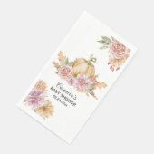 Fall Floral Little Pumpkin Baby Dusche Serviette (Ecke)